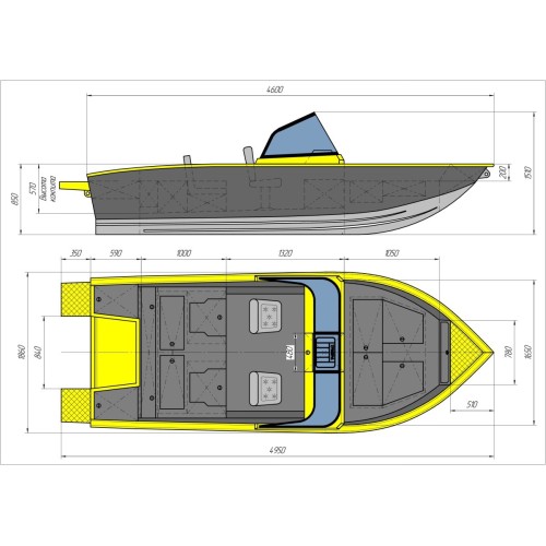 Катер-лодка алюминиевая ТРИЕРА 460 Про Комфорт