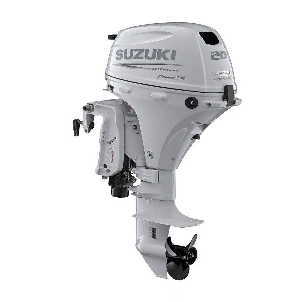 4х-тактный лодочный мотор SUZUKI DF20ATS. белый