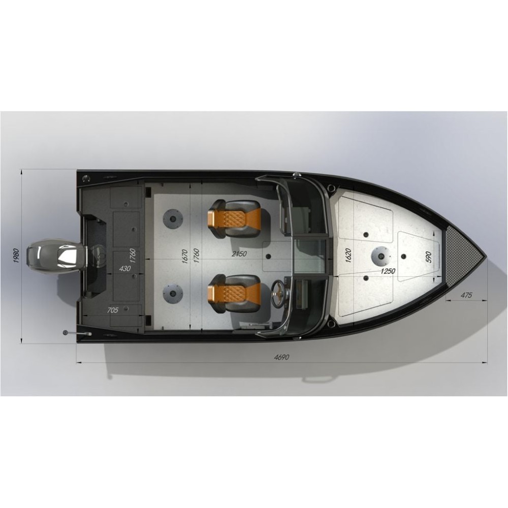 Катер-лодка алюминиевая ALBAKORE 470 fish Lite