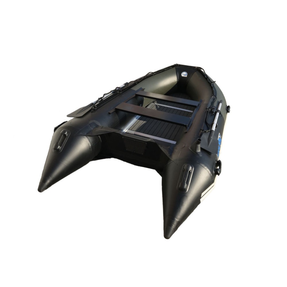 Лодка ПВХ STORMLINE Flexiteek 380 (черно-зеленая/красно-черная) (2024)