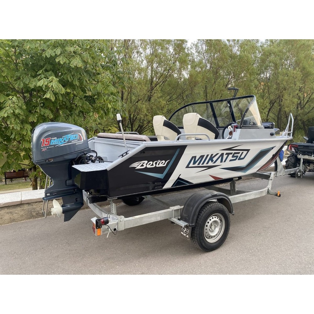 Комплект Алюминиевая лодка (катер) Mikatsu (Микатсу) 470 (Z43) Sport + мотор Sharmax SMF60FEL-T EFI
