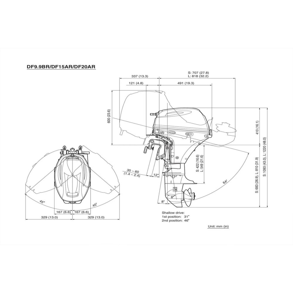 4х-тактный лодочный мотор SUZUKI DF15AES