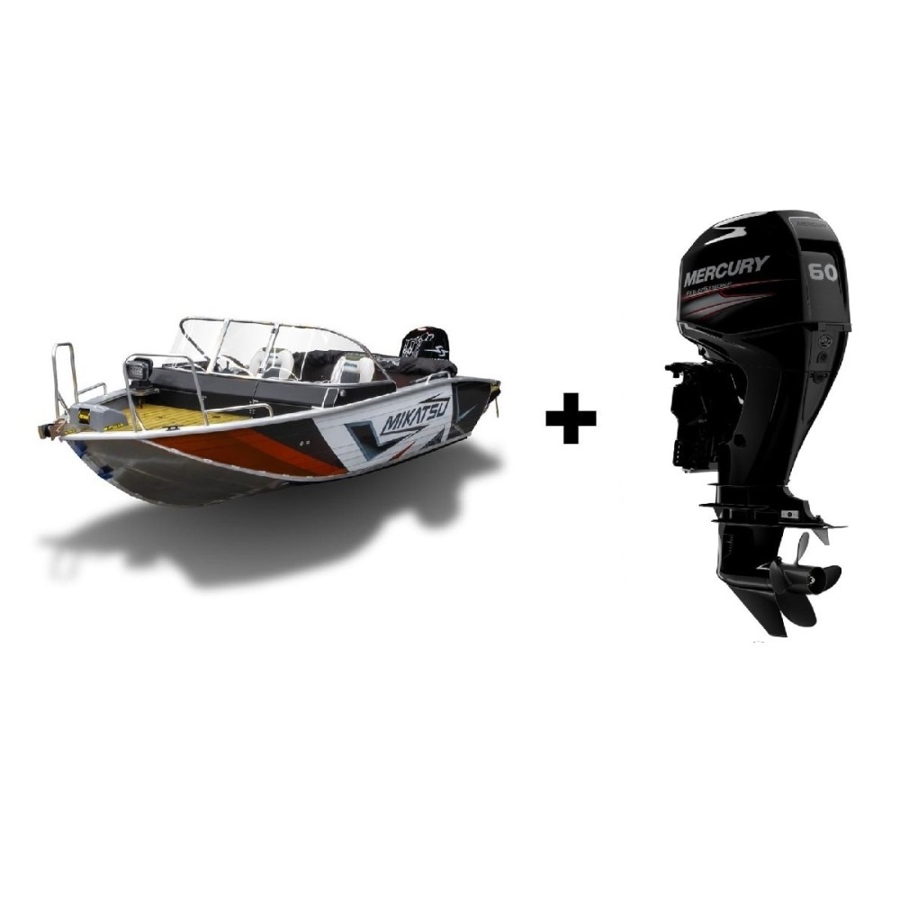 Комплект Алюминиевая лодка (катер) Mikatsu (Микатсу) 470 (Z43) Sport + мотор Mercury ME F60 ELPT EFI