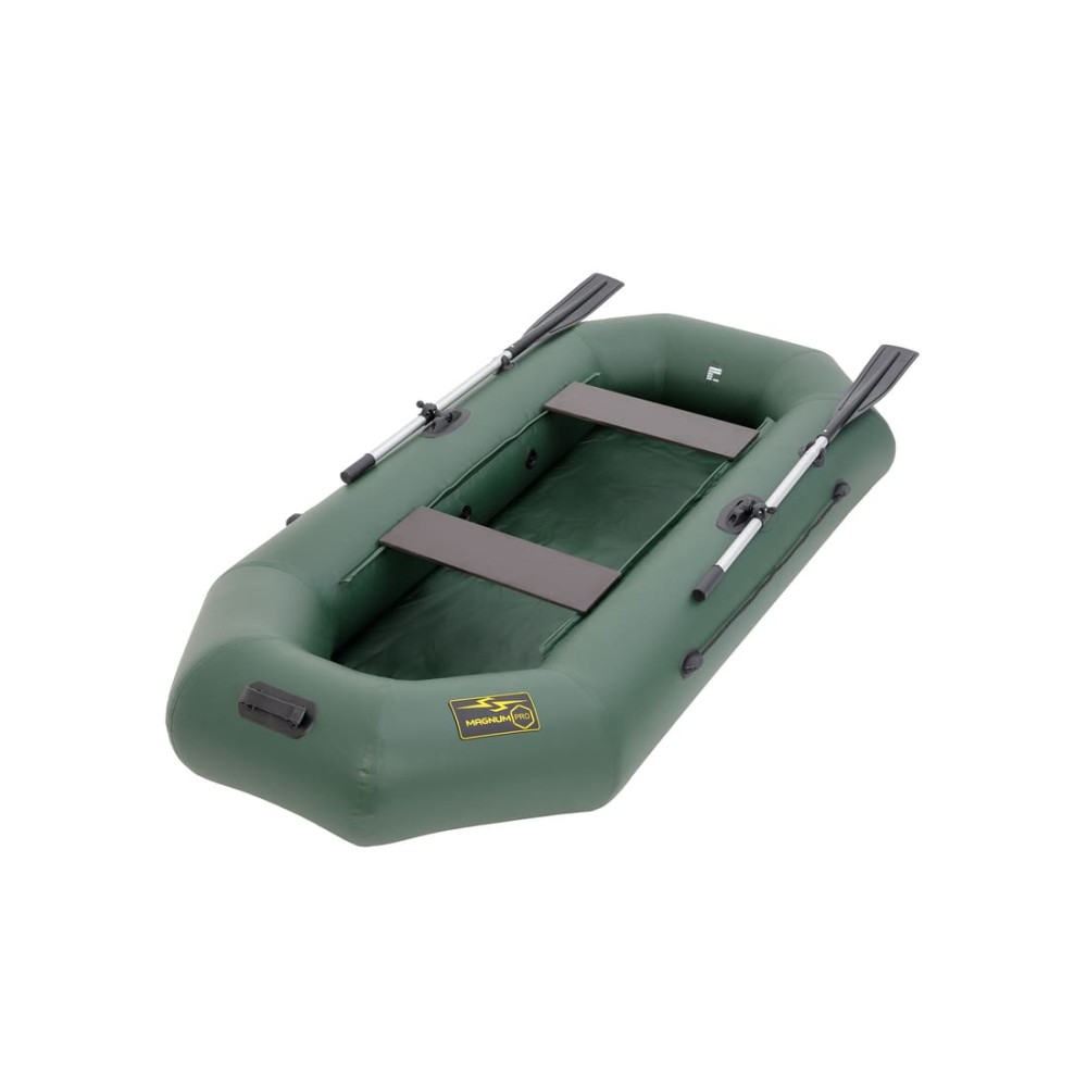 Гребная лодка ПВХ MAGNUM PRO 300 (Зеленая) гребная, с возможностью установки транца (2024)