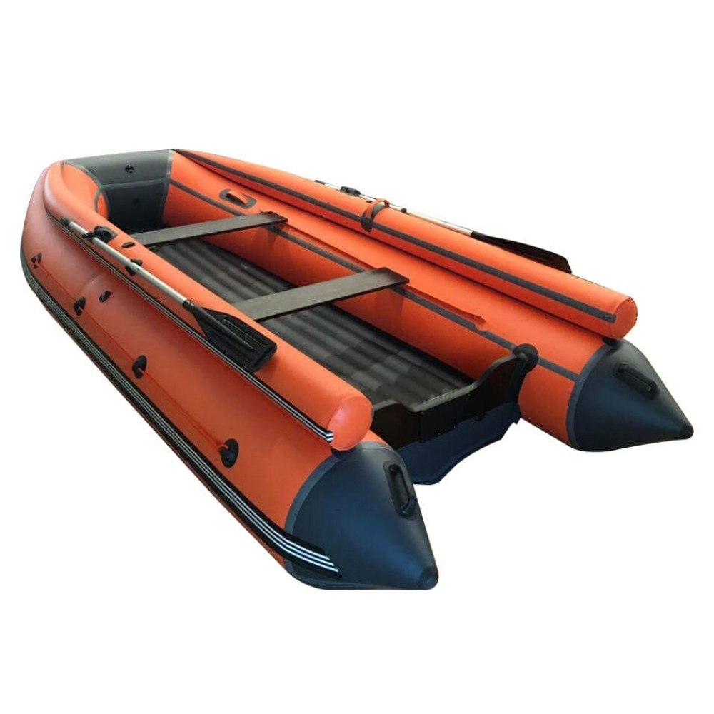 Лодка ПВХ ORCA 380 НД с фальшбортом оранжевый/черный