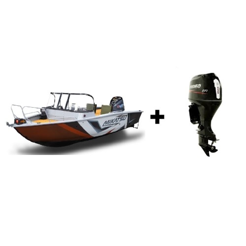 Комплект Алюминиевая лодка (катер) Mikatsu (Микатсу) 570 (Z43) Standard + мотор Hidea HDEF 115 FEL-T EFI