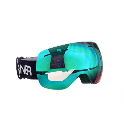Очки горнолыжные сферические S2, зеленые