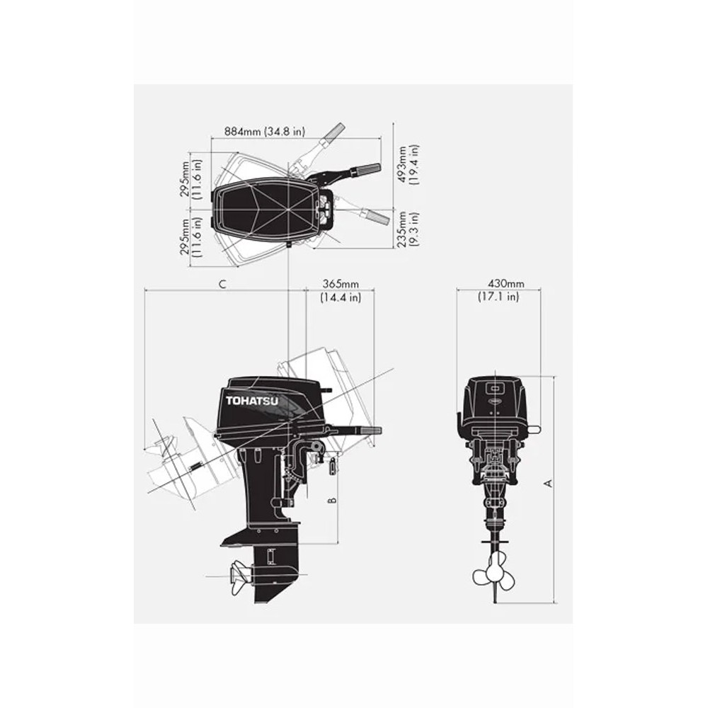 2х-тактный лодочный мотор TOHATSU M30H EPS